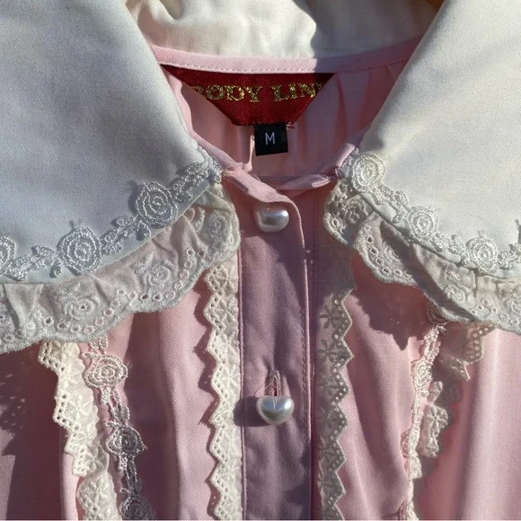 Pink Lolita Ruffled Lace-up Dress from Bodyline Tokyo Japan Harajuku Kawaii - Picture 3 of 10